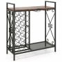 Wine rack 93x38x102cm., brown/black