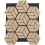 Acoustic wall panels, 4 pcs., 9 hexagonal elements, 81 × 66 cm