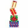 Set of 4 illuminated Christmas gift boxes, warm white LED lights, with ribbons