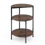 Round coffee table, 3 open shelves, Ø 43 × 63 cm