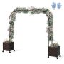 Arched trellis arbor, 2 containers, 79 × 17 × 79 in