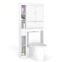 High bathroom cabinet, 2 cabinets, 5 compartments, White, 80 × 165.1 × 21.6 cm