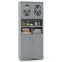 Tall bathroom cabinet, 3 adjustable shelves, 60 × 145 × 30 cm