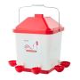 Automātiska vistu dzirdinātava VEVOR 5GAL D, 19 l, 6 ūdens atveres, Balta/sarkana, 35,4 × 35,2 × 34,0 cm