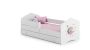 Children's bed Fala with drawer, mattress and barrier protection 164 cm x 85 cm x 63 cm, princess with moon