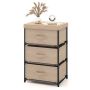 Bedside table 40x30x62cm., light brown/black