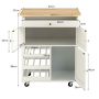 Kitchen island on casters 67x37x86cm., white/light brown