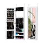Hanging mirror-jewelry cabinet 31.5x8.5x110cm., white/black