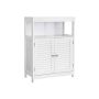 Bathroom cabinet with open compartment, white