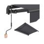 SONGMICS balcony awning, foldable, with hand crank, Grey, 250 × 200 cm