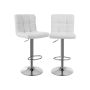 Set of 2 bar stools in white faux leather