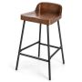 Bar stool, with backrest, brown/black, 43 × 43 × 70 cm