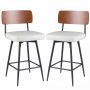 Bar stools, 2 pcs, White/black, 52.07 × 99.06 × 50.8 cm