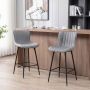Bar stools, 2 pcs, Grey/black, 51 × 94 × 47 cm