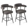 Bar stools, 2 pcs, Grey, 63 × 100 × 54 cm