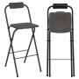 Bar stools, 2 pcs, Grey/black, 48 × 101 × 42.5 cm