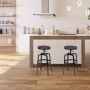 Bar stools, 2 pcs, brown/black, 40 × 67–75 × 40 cm