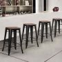 Bar stools, 4 pcs, Black, 40 × 65 × 40 cm