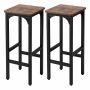 Bar stool set, 2 pcs., adjustable height, 30.48 × 71.12 × 30.48 cm