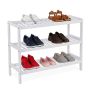 Apavu plaukts Relaxdays 10051957_8062, 3 plaukti, Balts, 70 × 55 × 26 cm