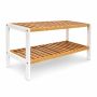 Apavu plaukts Relaxdays, 2 plaukti, Brūna/balta, 70 × 33 × 24,5 cm