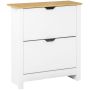 Shoe cabinet Homcom 72x26x80cm., white/light brown