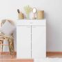Shoe cabinet, 3 shelves, drawer, White, 112 × 80.5 × 37 cm