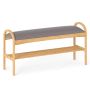 Shoe bench, 2 shelves, Grey, 100.5 × 51 × 31 cm