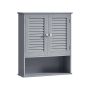 Wall-mounted bathroom cabinet with adjustable shelf, gray