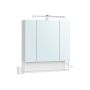Wall-mounted bathroom cabinet with mirror and lighting 16.5x70x75cm., white