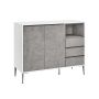 Kumode 40x103,5x85cm, pelēka/balta