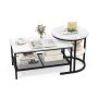 Set of 2 coffee tables, white/black