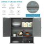 Bathroom wall cabinet with mirror 56.5x13.5x58.5cm., dark gray