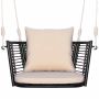 Hanging chair 77x62x38cm., black/beige