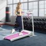 Treadmill, foldable, 12 programs, White/pink, 125 × 60 × 98 cm