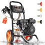 Бензиновая мойка высокого давления VEVOR 2500D-SP, 4 насадки, 56 × 45 × 84 см