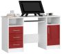Desk NORE Ana, white/red