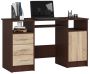 Desk NORE Ana, dark brown/oak color