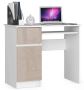 Desk NORE Pixel 90, left, white/cream color