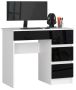 Desk NORE A-17, right, white/black