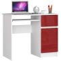 Desk NORE S90, right, white/red
