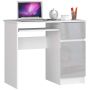 Desk NORE S90, right, white/light gray