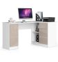 Corner desk NORE B20, right, white/cream color