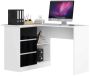 Corner desk NORE B16, left, white/black