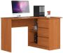 Corner desk NORE B16, right, light brown