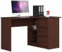 Corner desk NORE B16, right, dark brown