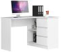 Corner desk NORE B16, right, white