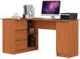 Corner desk NORE B20, left, light brown