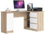 Corner desk NORE B20, right, oak/white