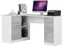 Corner desk NORE B20, left, white/light gray
